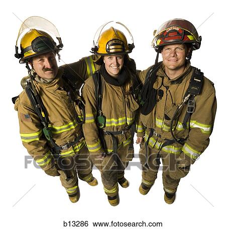 Portrait of three firefighters View Large Photo Image Stock Photograph - Portrait of three firefighters. Fotosearch