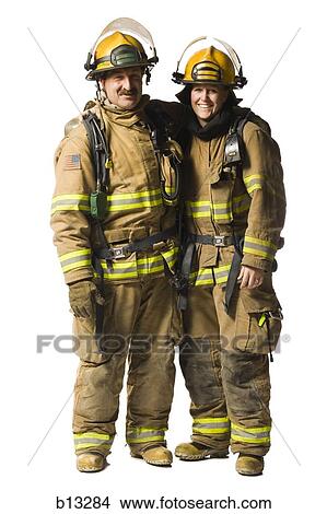 Portrait of two firefighters View Large Photo Image Picture - Portrait of two firefighters. Fotosearch