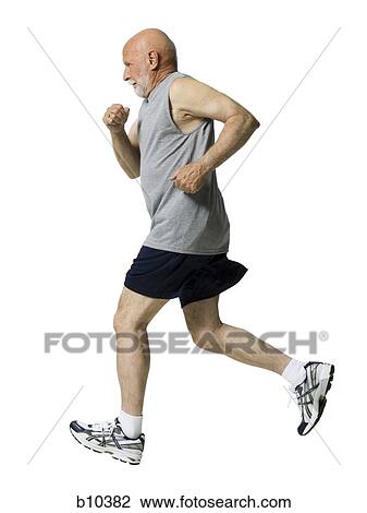 Profile of a senior man jogging View Large Photo Image Stock Image - Profile of a senior man jogging. Fotosearch