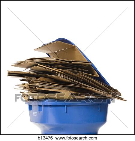 Stock Photograph - Recycling container with cardboard boxes. Fotosearch