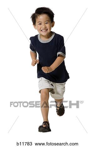 Stock Image - Running boy. Fotosearch