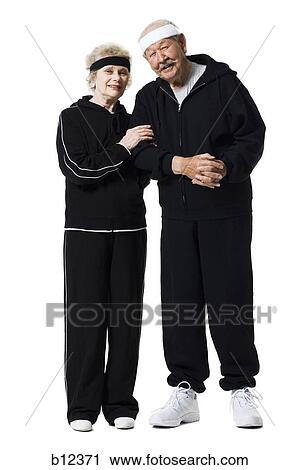 Senior couple in track suits View Large Photo Image Stock Image - Senior couple in track suits. Fotosearch