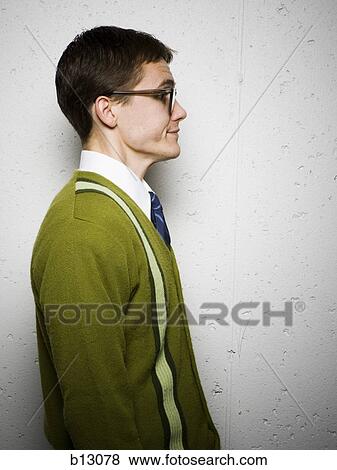Side profile of nerd with glasses View Large Photo Image Stock Photo - Side profile of nerd with glasses. Fotosearch