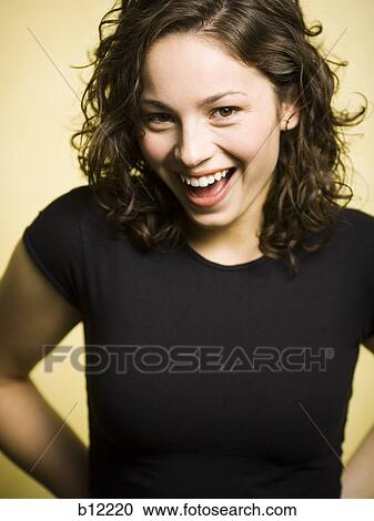 Stock Image - Smiling teenage girl. Fotosearch