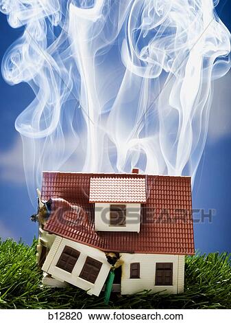 Smoking toy house View Large Photo Image Stock Image - Smoking toy house. Fotosearch