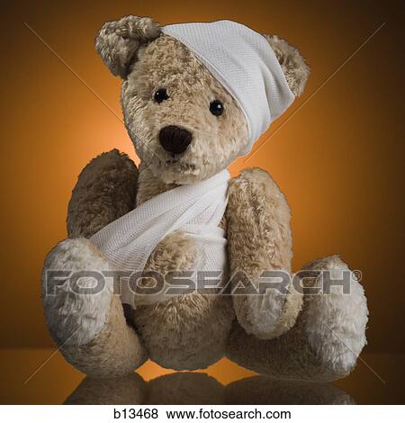 Teddy bear with bandages View Large Photo Image Stock Photo - Teddy bear with bandages. Fotosearch