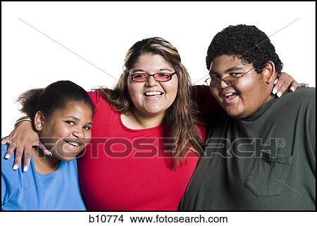 Three heavyset friends View Large Photo Image Picture - Three heavyset friends. Fotosearch