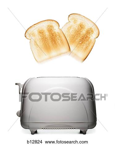 Picture - Toast slices in a toaster. Fotosearch