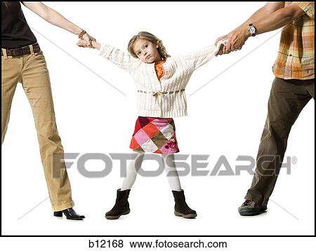 Stock Photo - Unhappy young girl in custody battle. Fotosearch