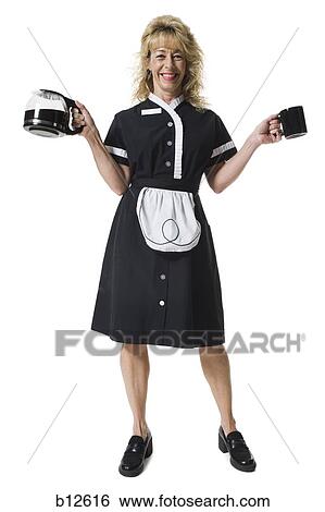 Waitress serving coffee View Large Photo Image Stock Photograph - Waitress serving coffee. Fotosearch