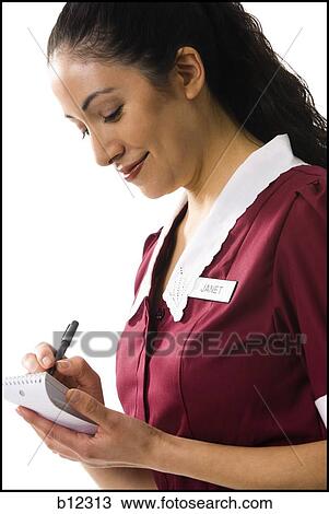 Waitress taking an order View Large Photo Image Stock Image - Waitress taking an order. Fotosearch