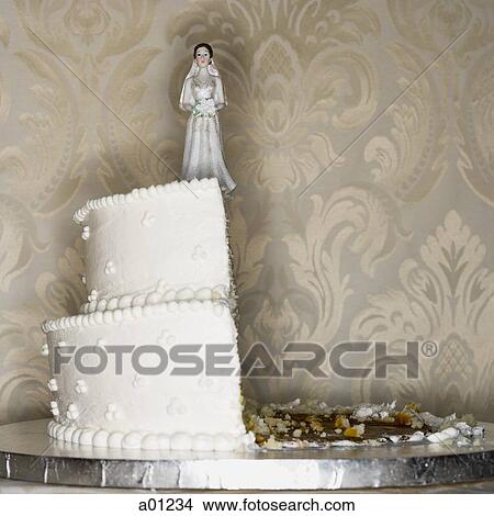 Wedding cake visual metaphor with figurine cake toppers View Large Photo Image Picture - Wedding cake visual metaphor with figurine cake toppers. Fotosearch