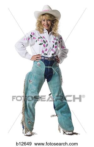 Woman in western clothing View Large Photo Image Stock Photo - Woman in western clothing. Fotosearch