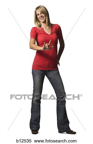 Woman making a hand gesture View Large Photo Image Stock Photography - Woman making a hand gesture. Fotosearch