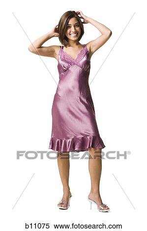 Stock Photography - Woman posing in night gown. Fotosearch