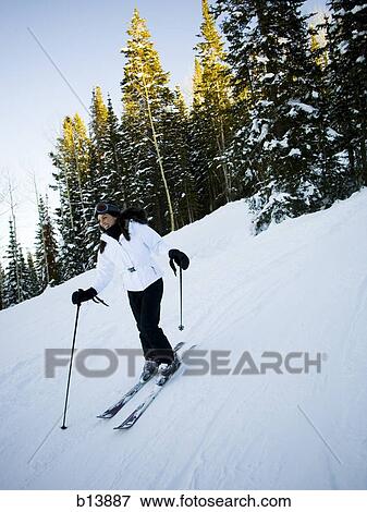 Woman skiing View Large Photo Image Stock Photo - Woman skiing. Fotosearch