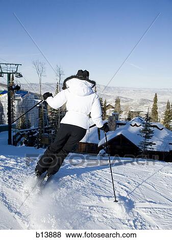 Woman skiing View Large Photo Image Stock Photo - Woman skiing. Fotosearch