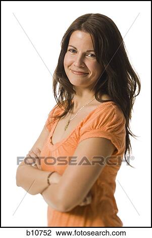 Woman with arms folded View Large Photo Image Stock Image - Woman with arms folded. Fotosearch