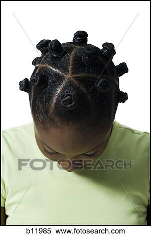 Stock Photography - Woman with Bantu knots. Fotosearch