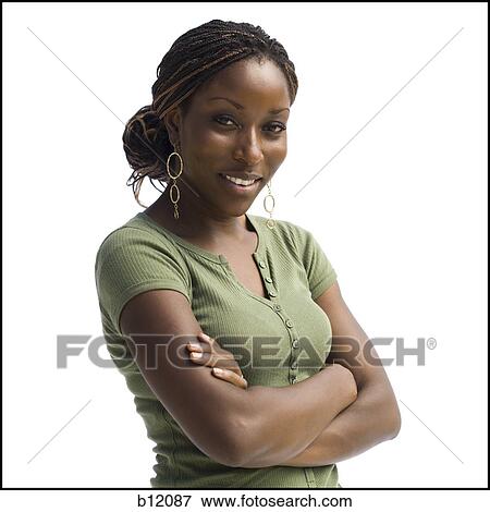 Stock Photo - Woman with crossed arms. Fotosearch
