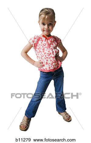 Young girl posing with hands on hips View Large Photo Image Stock Photo - Young girl posing with hands on hips. Fotosearch