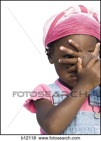 Stock Photo - Young girl with pink head scarf. Fotosearch