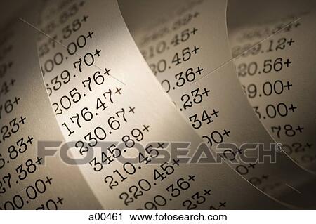 Adding machine tape closeup View Large Photo Image Stock Image - Adding machine tape closeup. Fotosearch