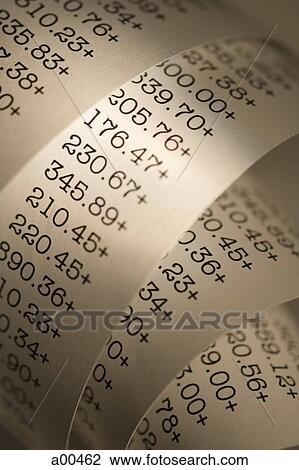 Adding machine tape closeup View Large Photo Image Stock Image - Adding machine tape closeup. Fotosearch
