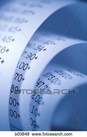 Stock Photo - Adding machine tape closeup. Fotosearch