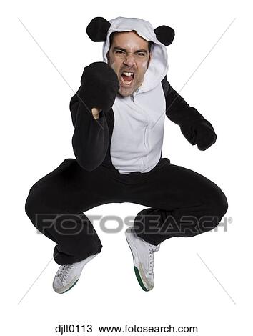 Angry man dressed in panda costume View Large Photo Image Stock Image - Angry man dressed in panda costume. Fotosearch
