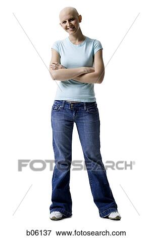 Bald woman smiling View Large Photo Image Stock Photo - Bald woman smiling. Fotosearch