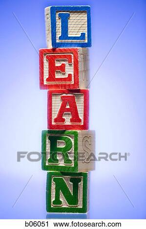 Stock Image - Blocks spelling out learn. Fotosearch