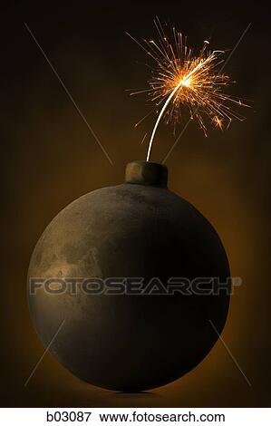 Stock Photo - Bomb with lit wick. Fotosearch