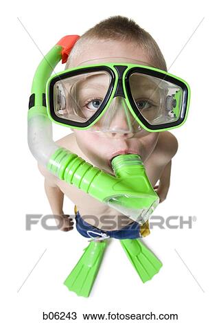 Boy in snorkeling mask View Large Photo Image Stock Image - Boy in snorkeling mask. Fotosearch