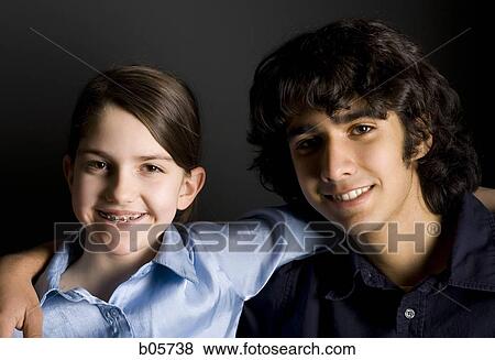 Stock Photo - Brother and sister. Fotosearch