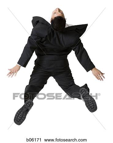 Businessman from behind jumping View Large Photo Image Stock Image - Businessman from behind jumping. Fotosearch