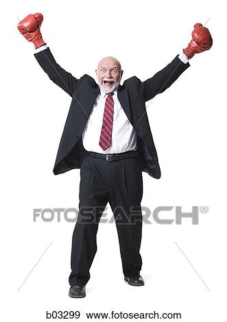 Stock Photo - Businessman with boxing gloves. Fotosearch