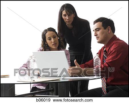Stock Photo - Businesspeople working. Fotosearch