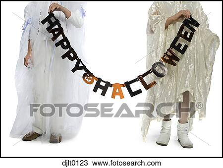 Children with Halloween sign View Large Photo Image Stock Image - Children with Halloween sign. Fotosearch