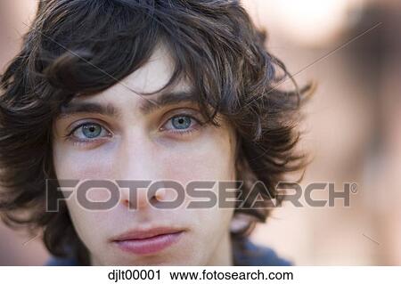 Stock Image - Close up of teenage boy. Fotosearch