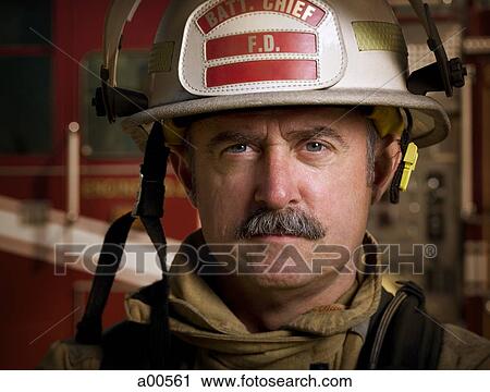 Closeup of fire chief View Large Photo Image Stock Image - Closeup of fire chief. Fotosearch