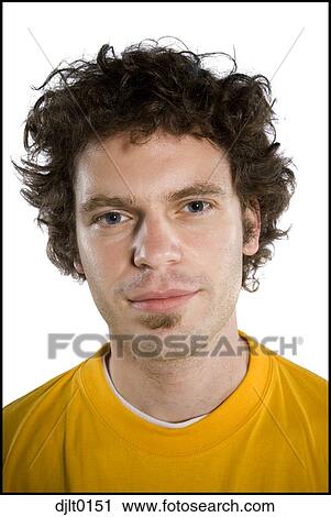 Closeup of male with curly hair View Large Photo Image Stock Image - Closeup of male with curly hair. Fotosearch