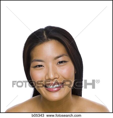 Stock Image - Closeup of woman smiling. Fotosearch