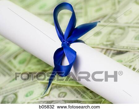 Diploma on banknotes View Large Photo Image Stock Image - Diploma on banknotes. Fotosearch