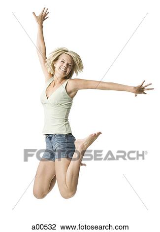 Female leaping View Large Photo Image Stock Image - Female leaping. Fotosearch
