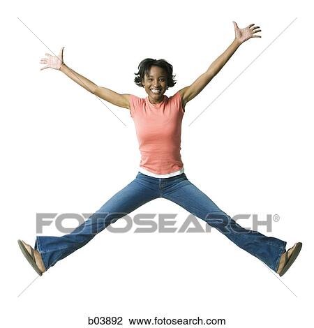 Female leaping View Large Photo Image Stock Image - Female leaping. Fotosearch