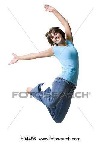 Female leaping View Large Photo Image Stock Photograph - Female leaping. Fotosearch