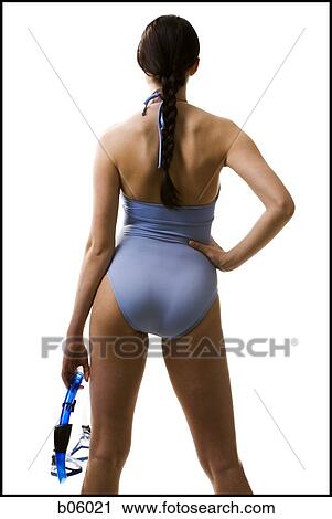 Stock Image - Female swimmer from behind. Fotosearch