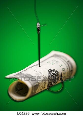 Stock Photograph - Fishing hook with money. Fotosearch