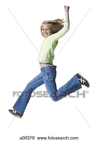 Stock Photo - Girl jumping. Fotosearch